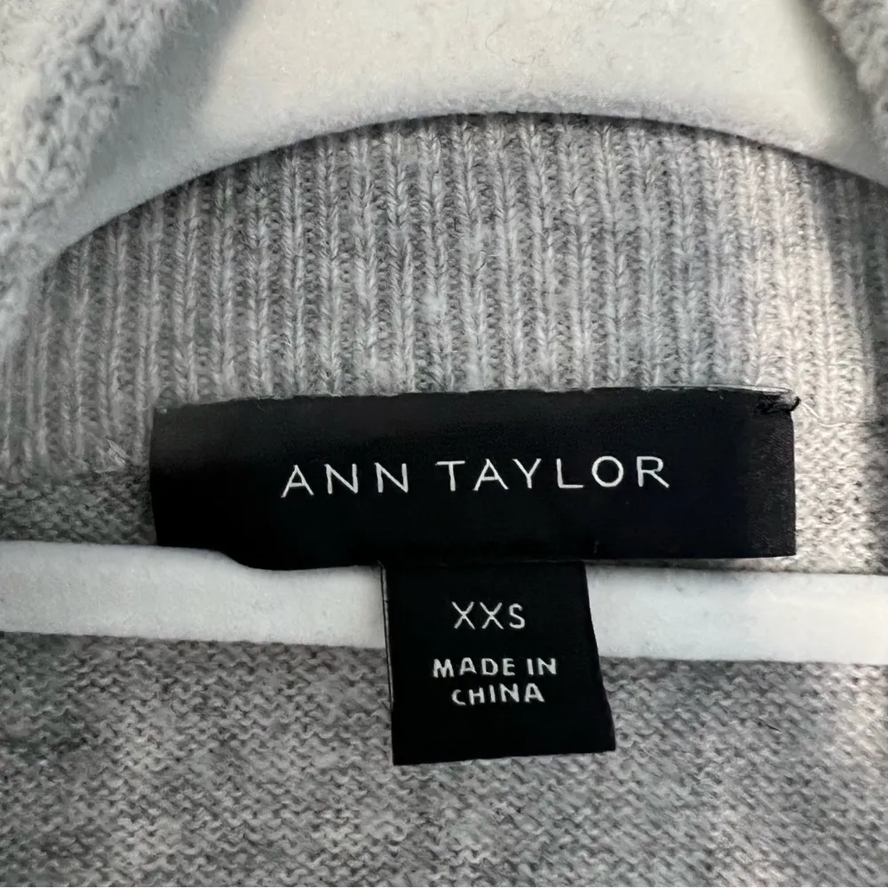 Ann Taylor Grey & White Wool Blend Shawl Open Cardigan Size XXS GUC - Image 3