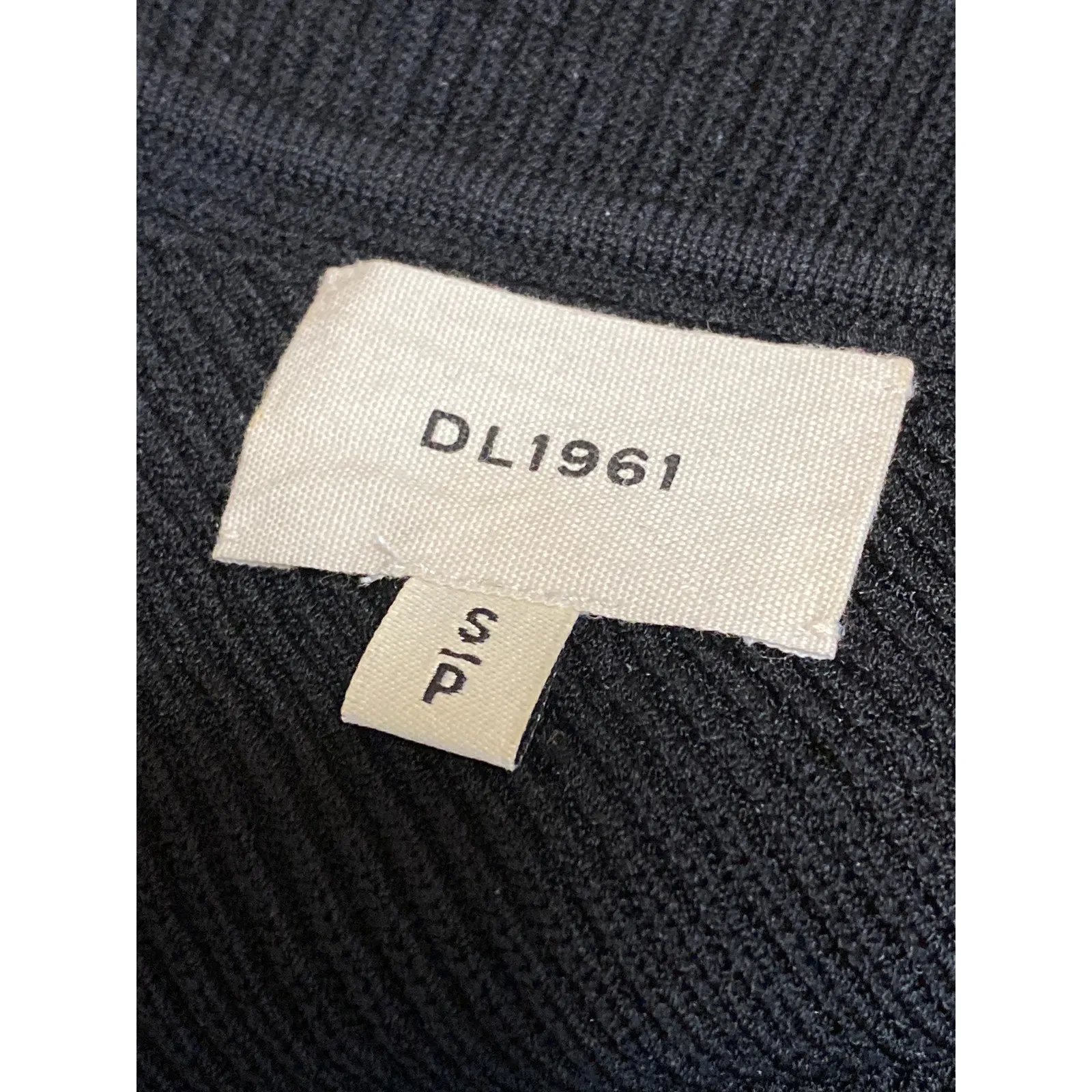 DL1961 Women's Black Ribbed Knit One Shoulder Sleeveless Crop Tank Top Size S - Image 3