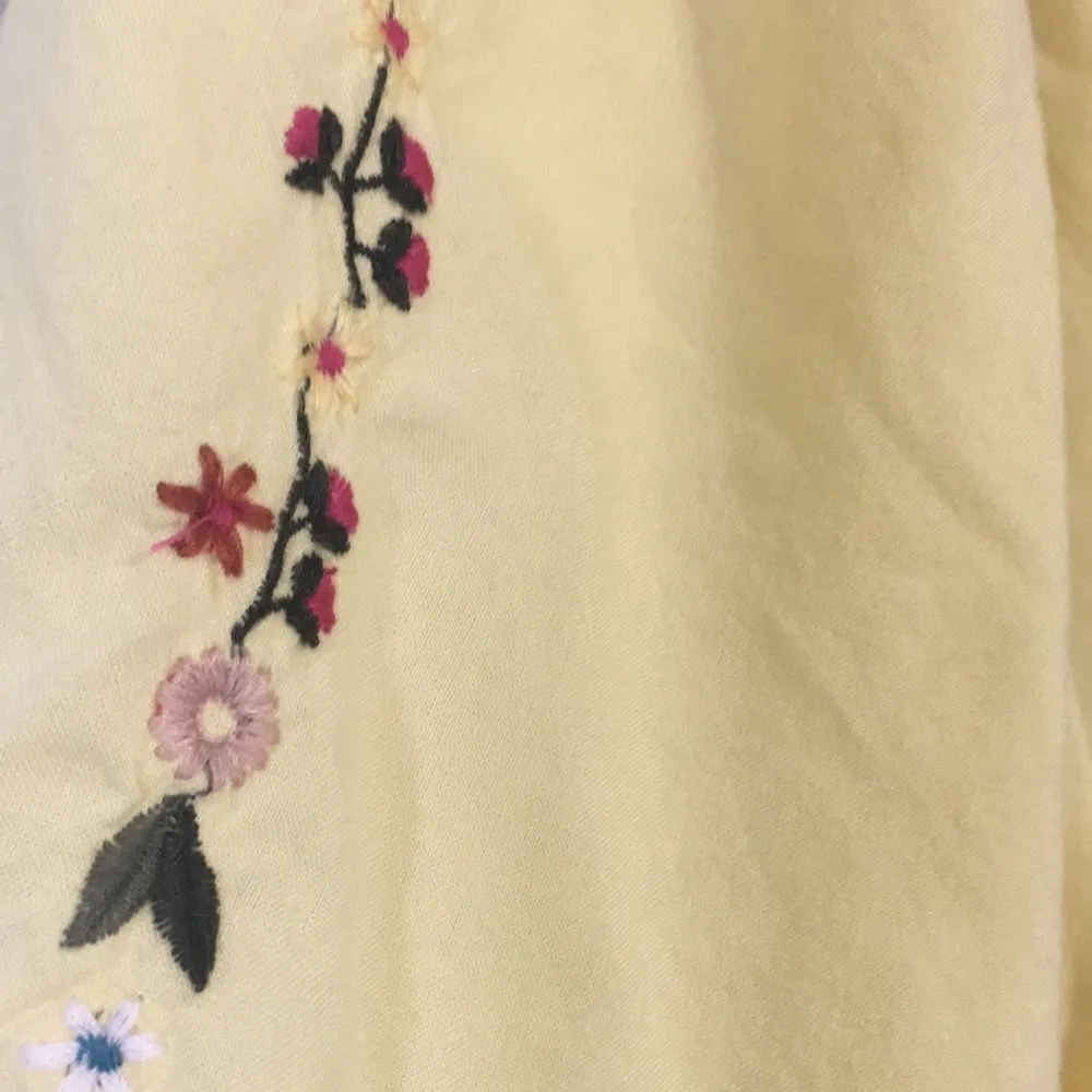 Francescas Yellow Floral Off Shoulder Ruffle Top Yellow Size M - Image 2