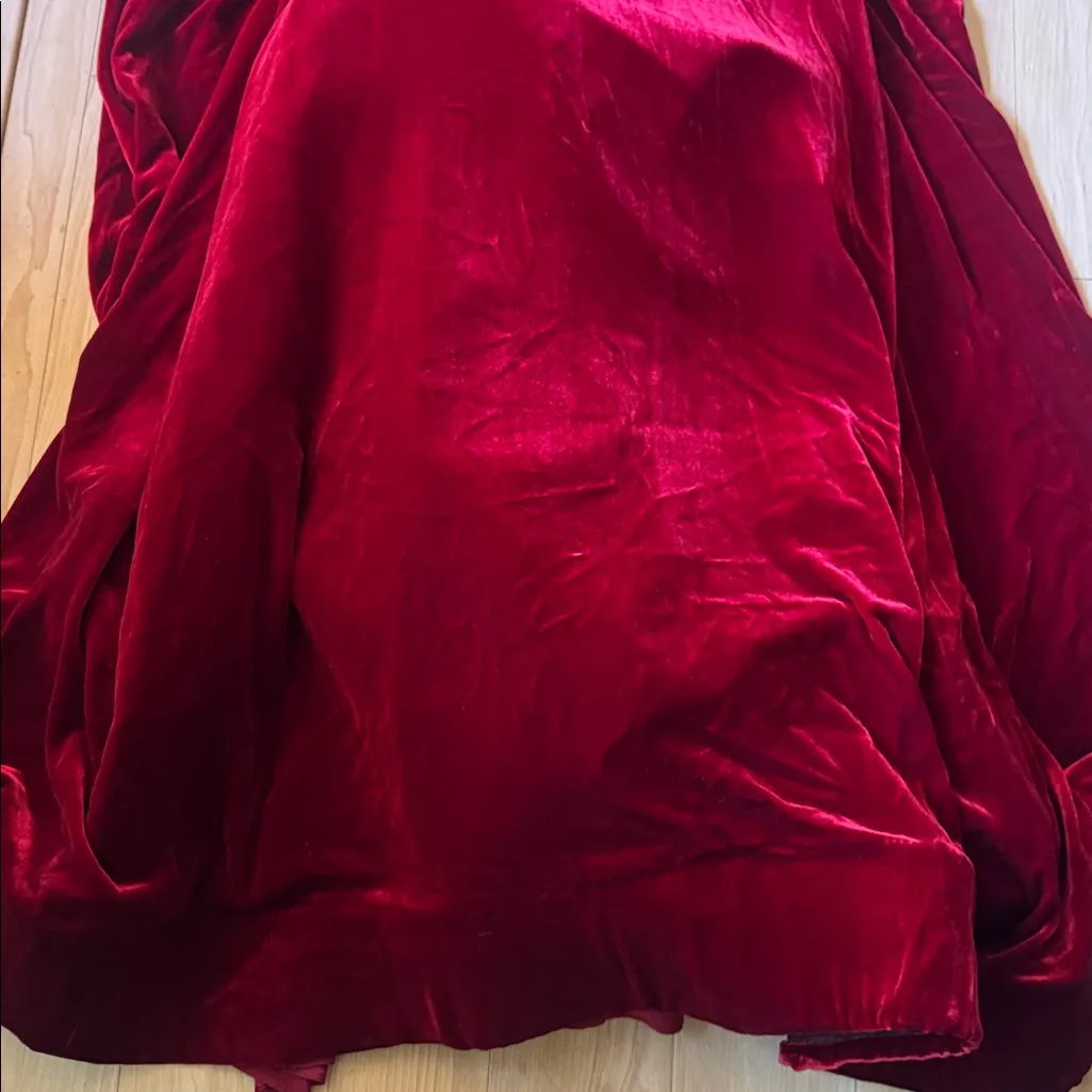 Elegant Red Velvet Gown - Image 2
