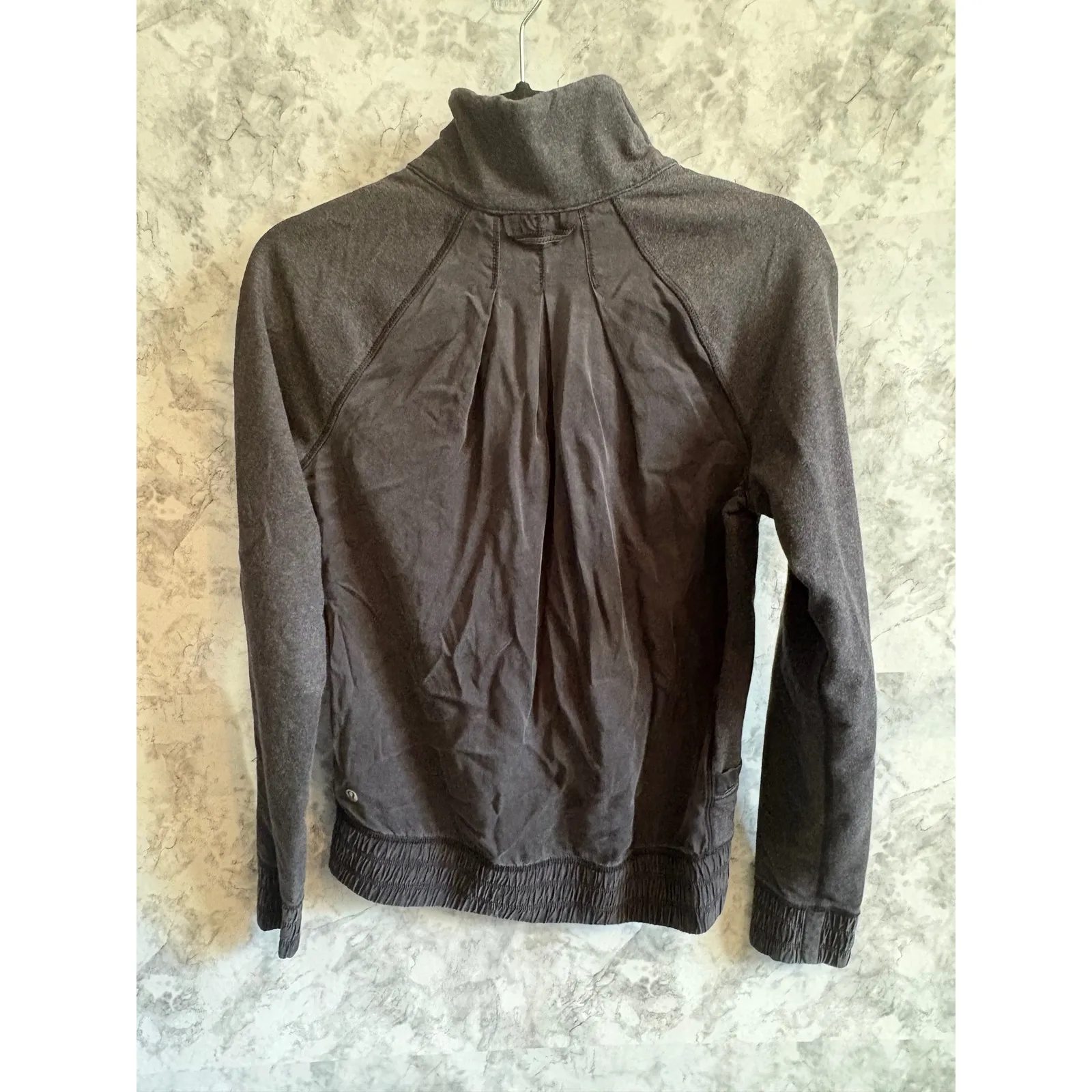 Lululemon‎ Gray Black Full Zip High Neck Athletic Blissed Jacket S/M - Image 5
