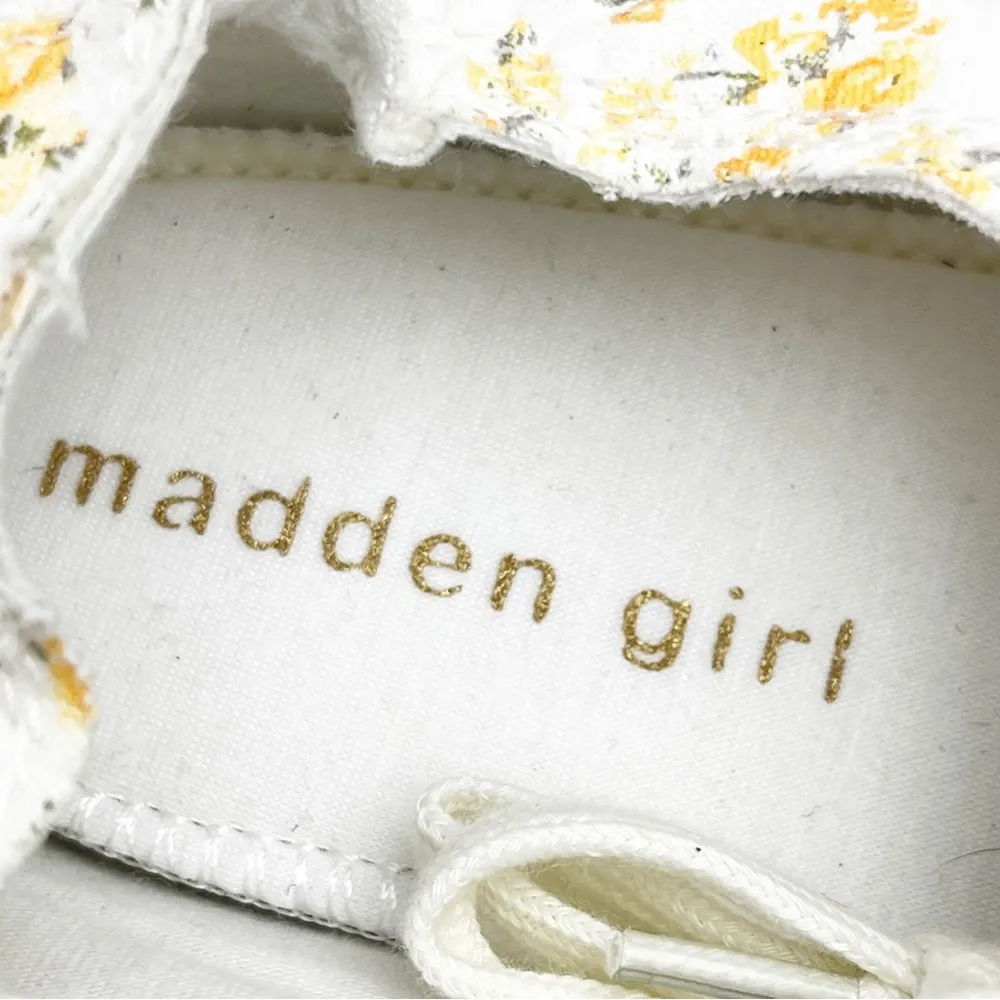MADDEN GIRL Marisa White Floral Lace Up Fashion Tennis Shoes, Size 10 - Image 3