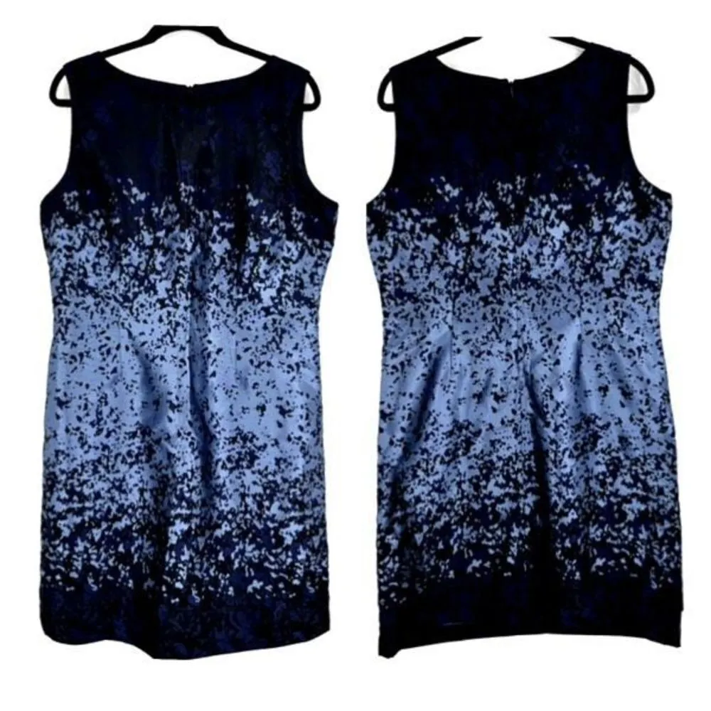 Mario Serrani Womens Sleeveless shimmer‎ Pleated Midi Dress Blue Size 14 Party - Image 2