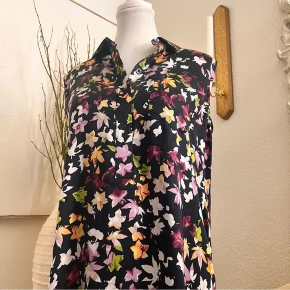 EQUIPMENT Femme Tira Sleeveless Floral Print Silk Dress Asymmetrical Hem‎ Size S - Image 3