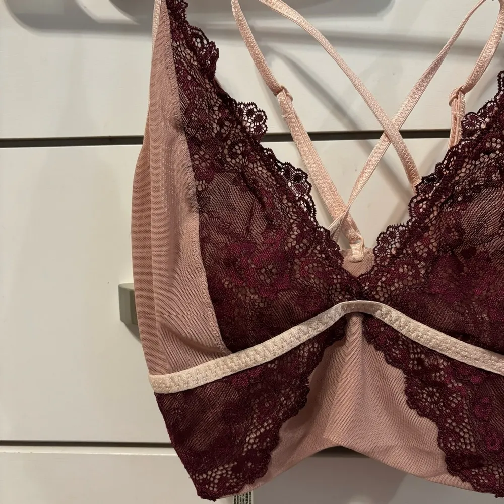 Free People Beautiful Berry Lace Bralette Bra - Image 4