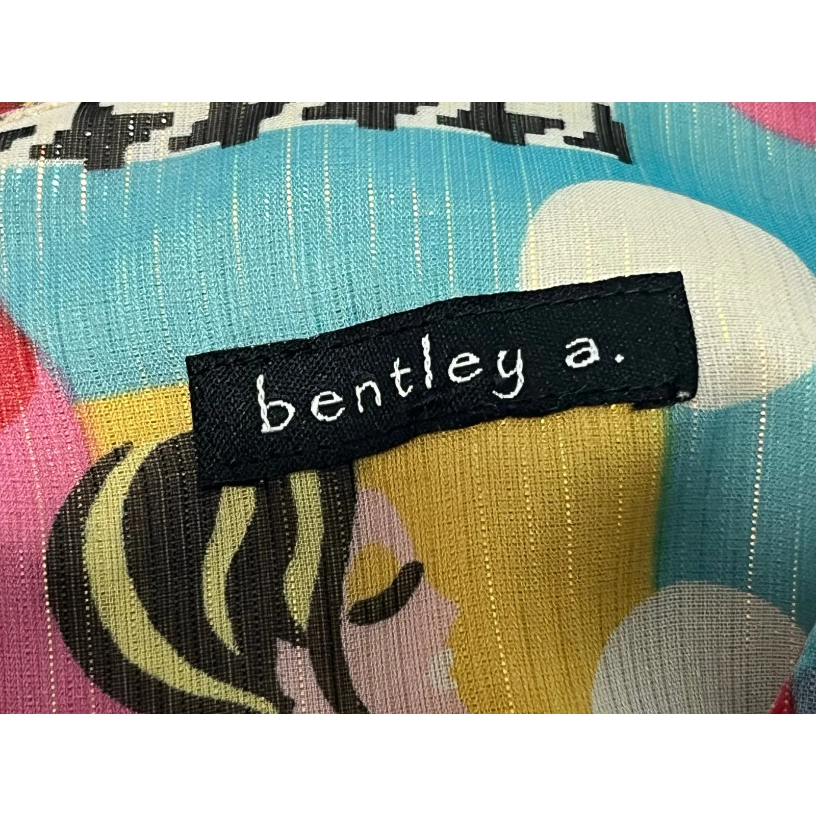 Y2K Bentley A Babydoll Dress Size 0 Chiffon Retro Graphic Ladies Twee Academia Pink - Image 7