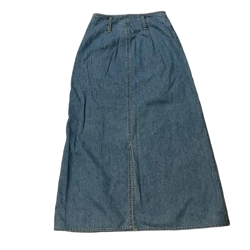 Vintage LizWear Cotton Denim Maxi Skirt - Image 4