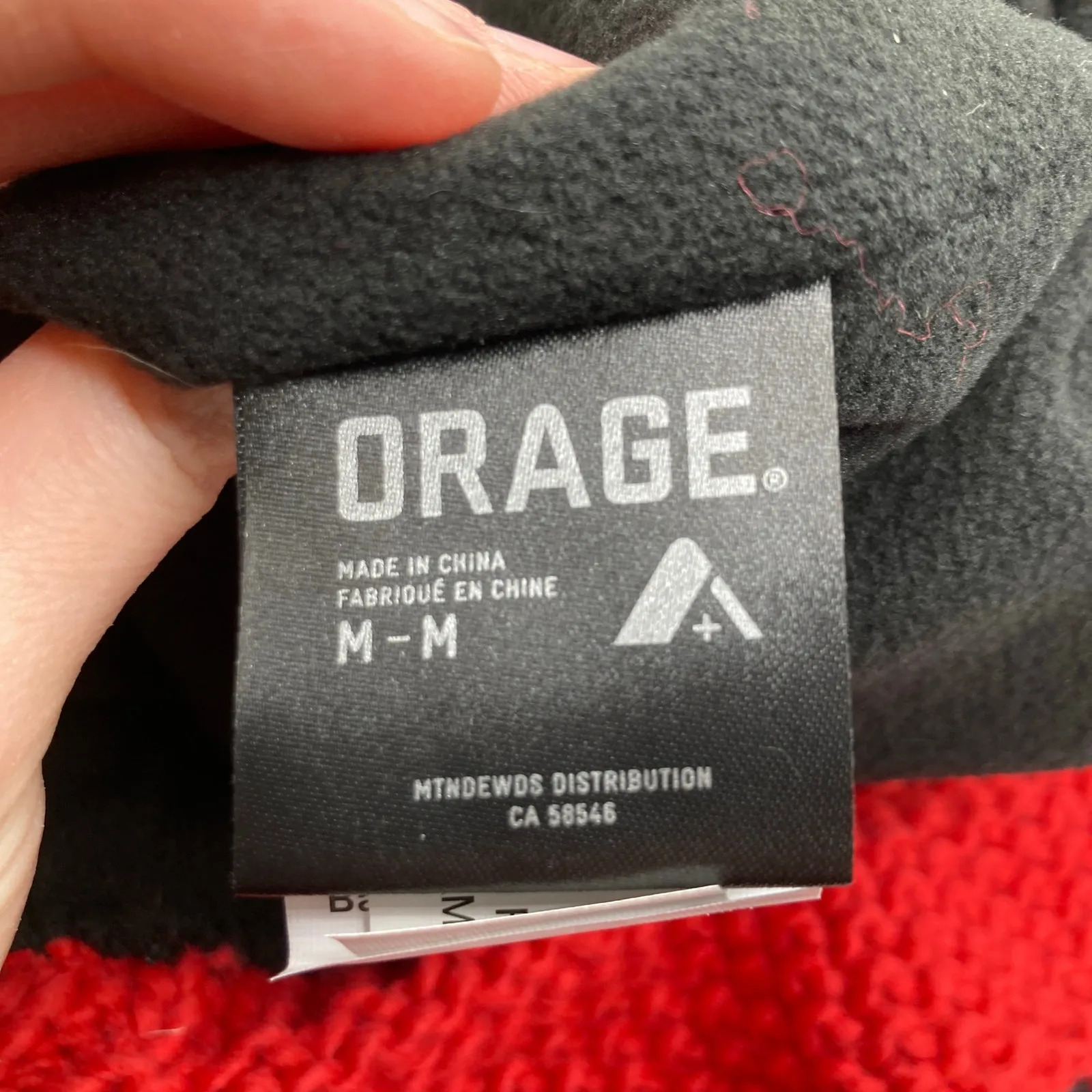 Orage Adult M Red & Blue Diamond Chunky Knit Fleece Lined Beanie Ski Outdoor Size M - Image 7