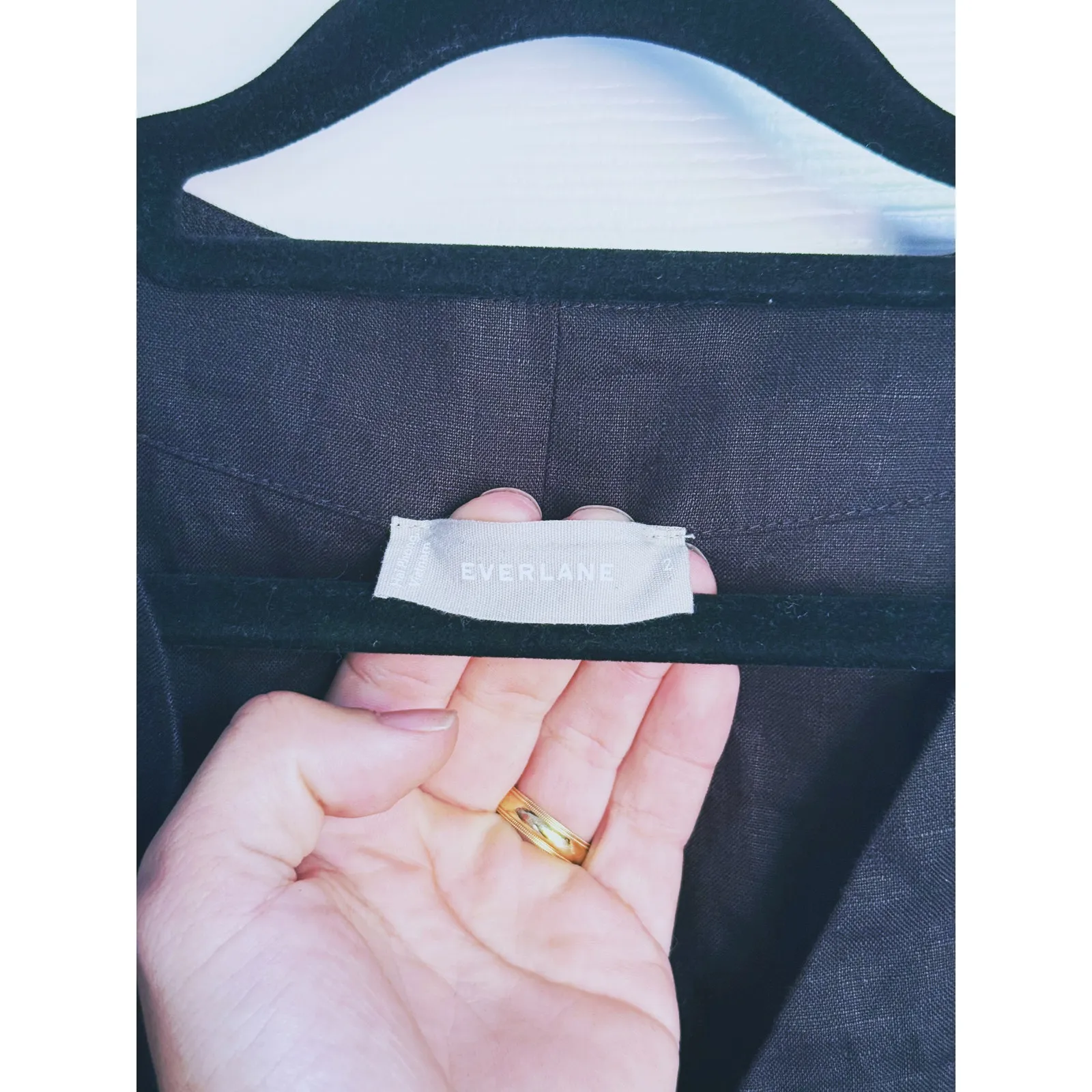 Everlane Linen Wrap Front Jumpsuit Size 2 Black Quiet Luxury Classic Boho Career - Image 5