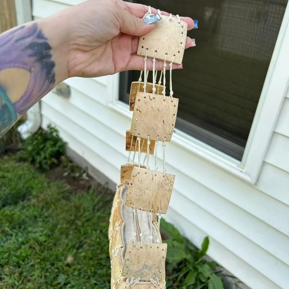 Vintage purse made from carved bamboo‎ Tan - Image 4