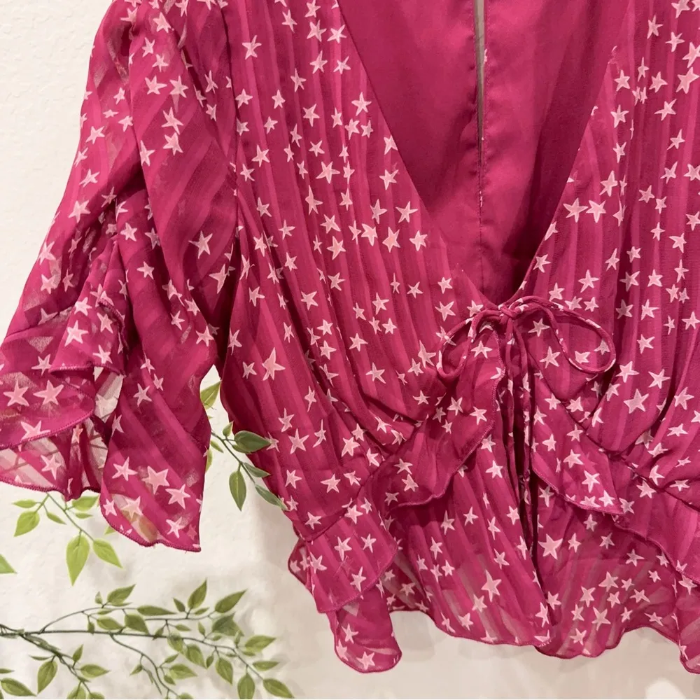 Finders Keepers Star Dust Twilight Ruffle Top and Shorts Set Size M Preowned - Image 5