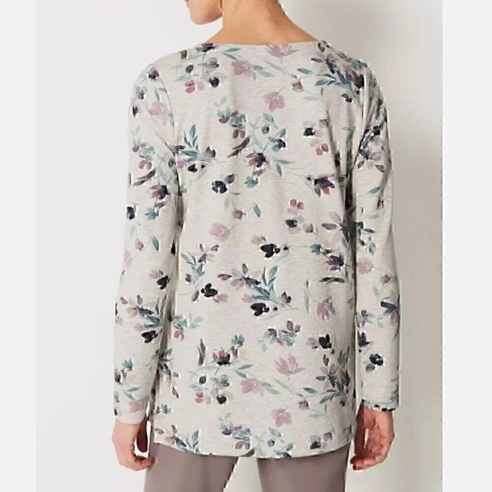 J. JILL PURE JILL Affinity Floral Top Gray ? Multi Floral Long Sleeve PETITE XS Size undefined - Image 4