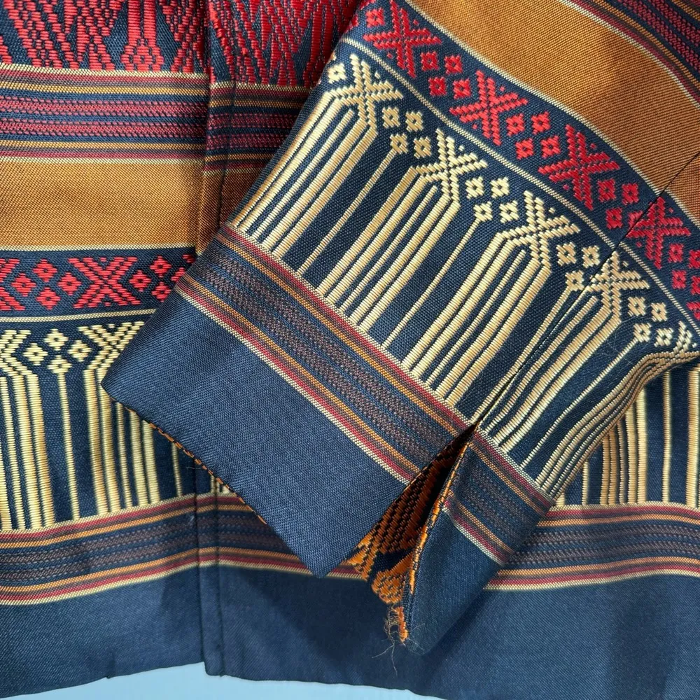 Coldwater Creek NEW Navajo Stripe Embroidered Jacket Open Front Long Sleeves 10P - Image 9