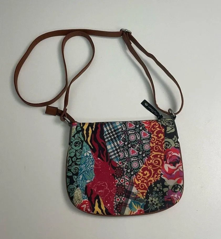 Lily Bloom Purse Crossbody Patchwork Floral Boho Bohemian Art To Wear Small - Image 5
