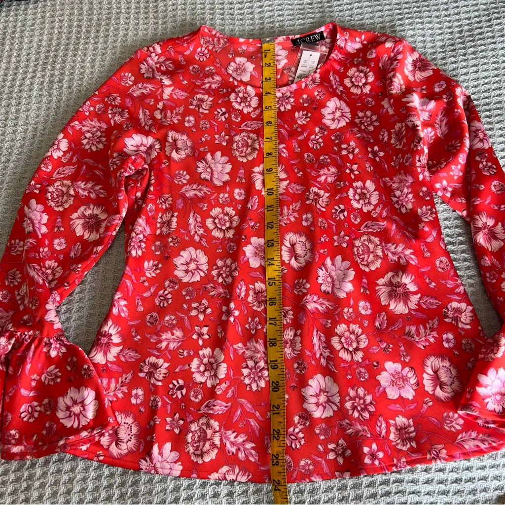 NWT J.Crew Winter Garden Top Womens Small Shirt Blouse Poppy Fields BM928 NEW - Image 6