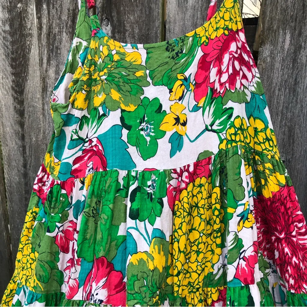 🛍️Floral Tiered Maxi Dress Small Red - Image 5