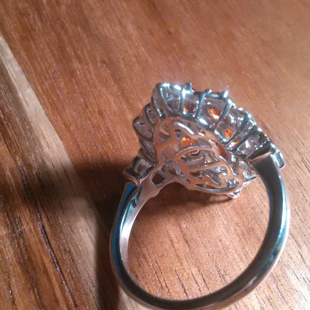 Brazilian Cherry Citrine Sterling Silver Blooming Ring (Size 7) - Image 8