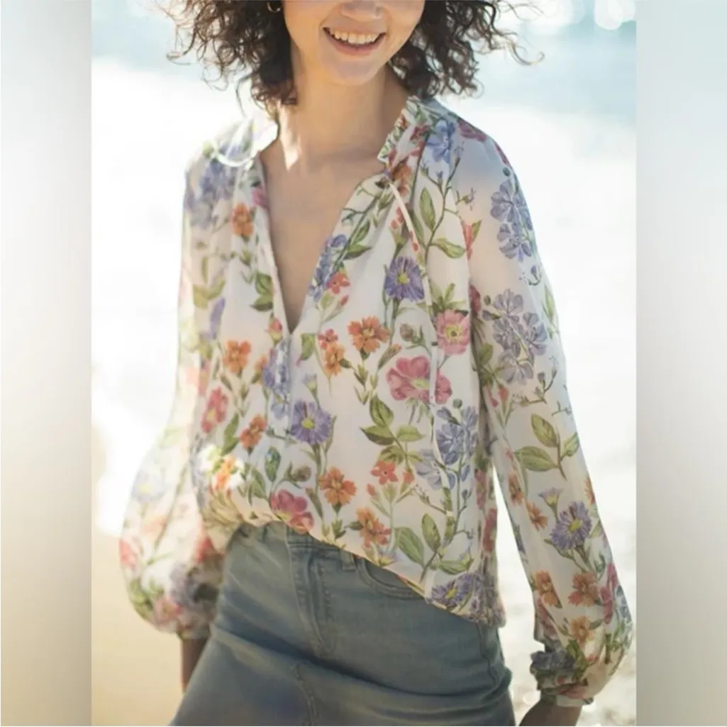 Yumi Kim Sundown Button Front Blouse Shirt Top in Hopefield Ivory Size XXS - Image 7