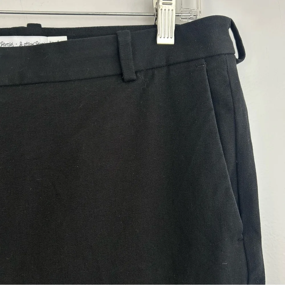 & Other Stories Black Ponte Cropped Dress Pants Size 12 Anthropologie - Image 4