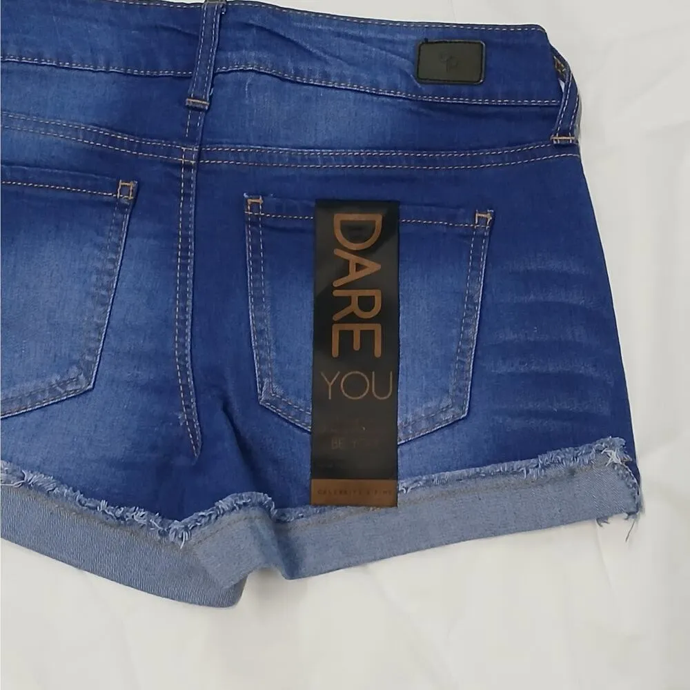 Celebrity Pink Cuffed Denim Booty Shorts Size 5/27 Blue Cut Off Daisy Dukes - Image 7