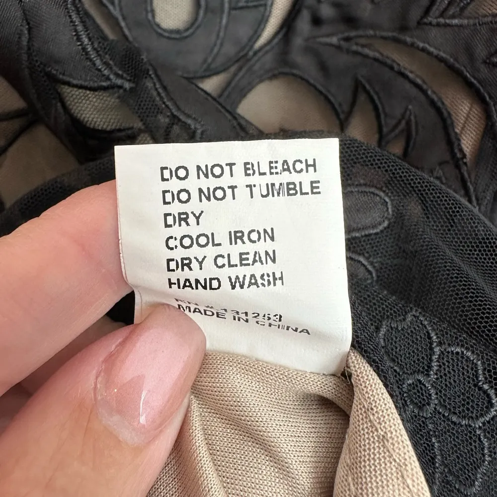 Pink Martini Cocktail Party Dress Black Nude Mesh Lined Sleeveless Size Medium M - Image 10