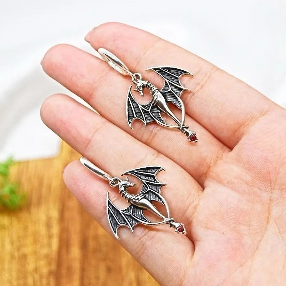 Medieval Dragon Hoops Silver - Image 3