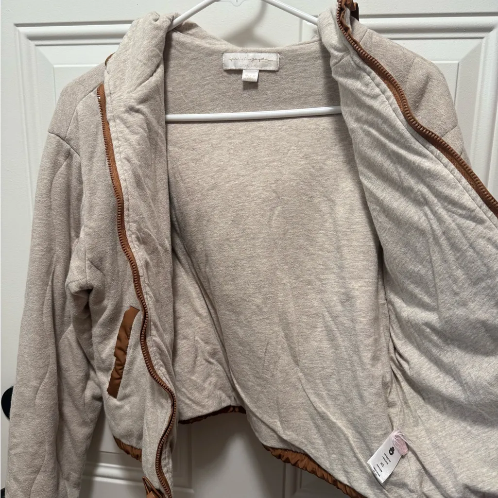 Spiritual Gangster Quilted Jacket Cream Tan 100% Cotton XS - Image 7