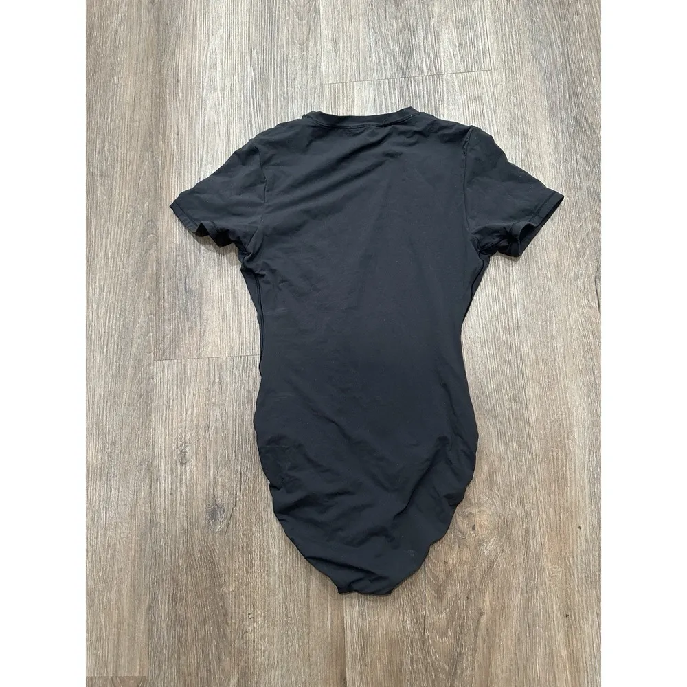 SKIMS Fits Everybody T-shirt Women's Black Short Sleeve Bodysuit Size S - Image 3