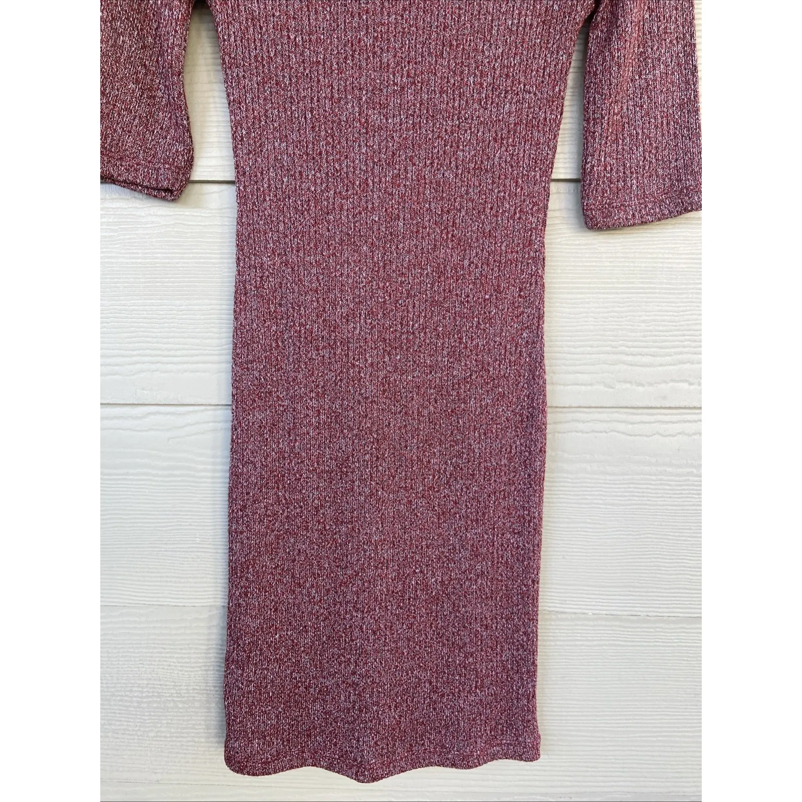 Topshop Brick Red Ribbed Knit Turtleneck Bodycon Sweater Dress Women 4‎ NEW NWT - Image 3