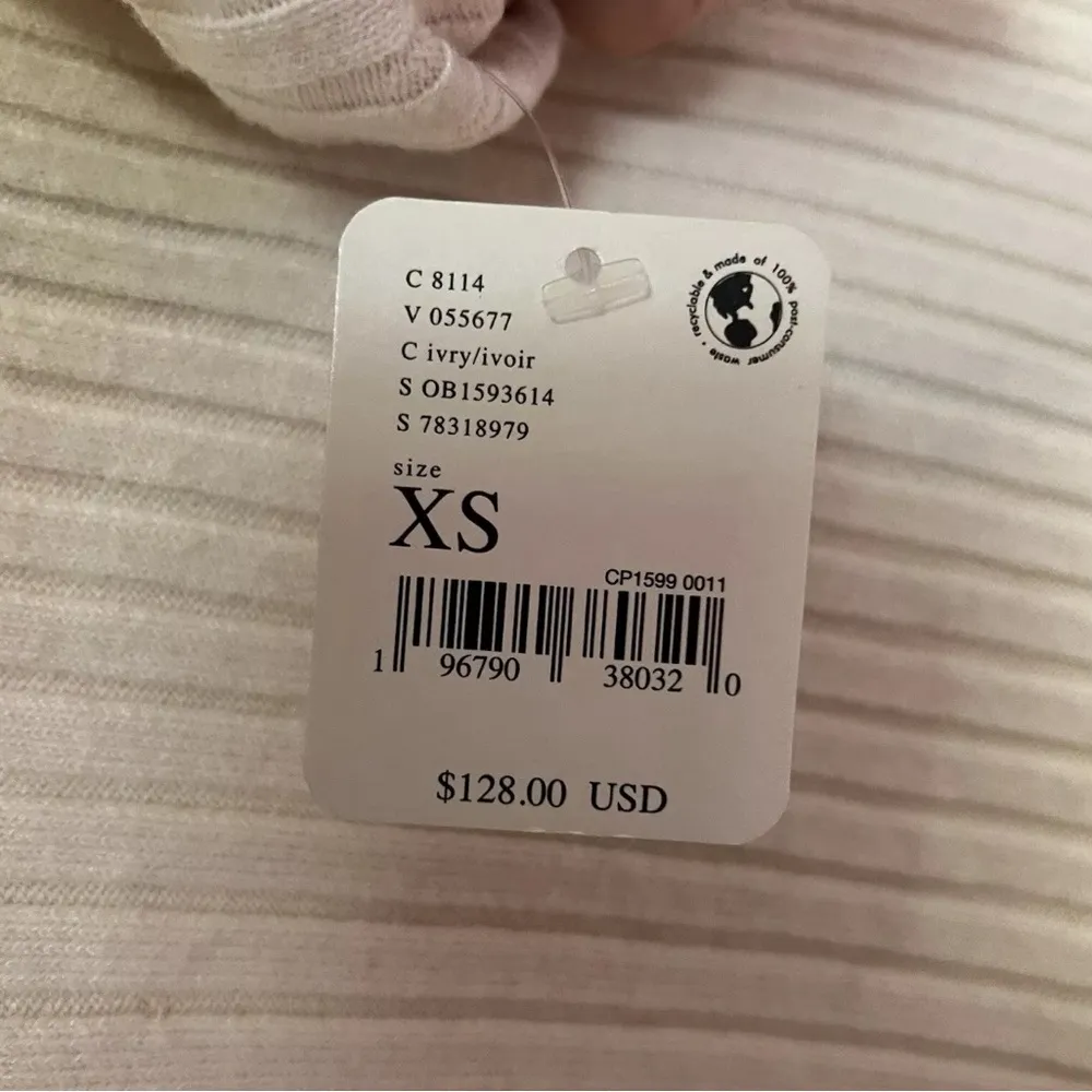 Free People Billie Mock Neck Crop Pullover Sweater NWT Champagne Dreams Ivory XS - Image 8