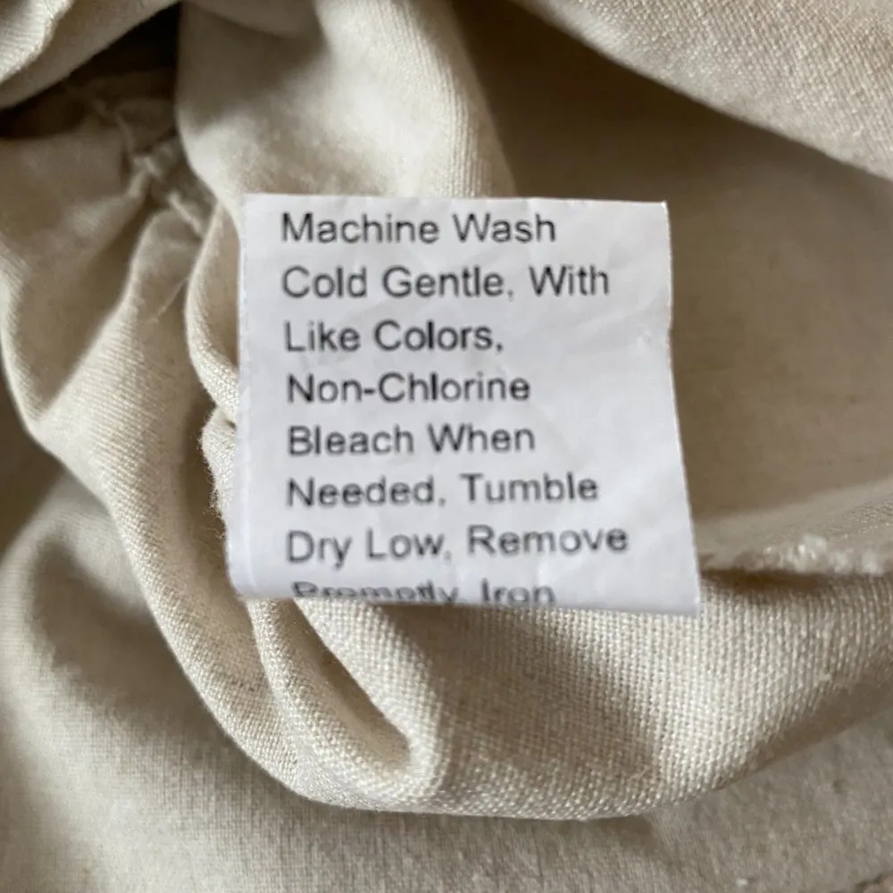 SHEIN paper bag linen blend oatmeal color pull-on elastic shorts women's size L - Image 8