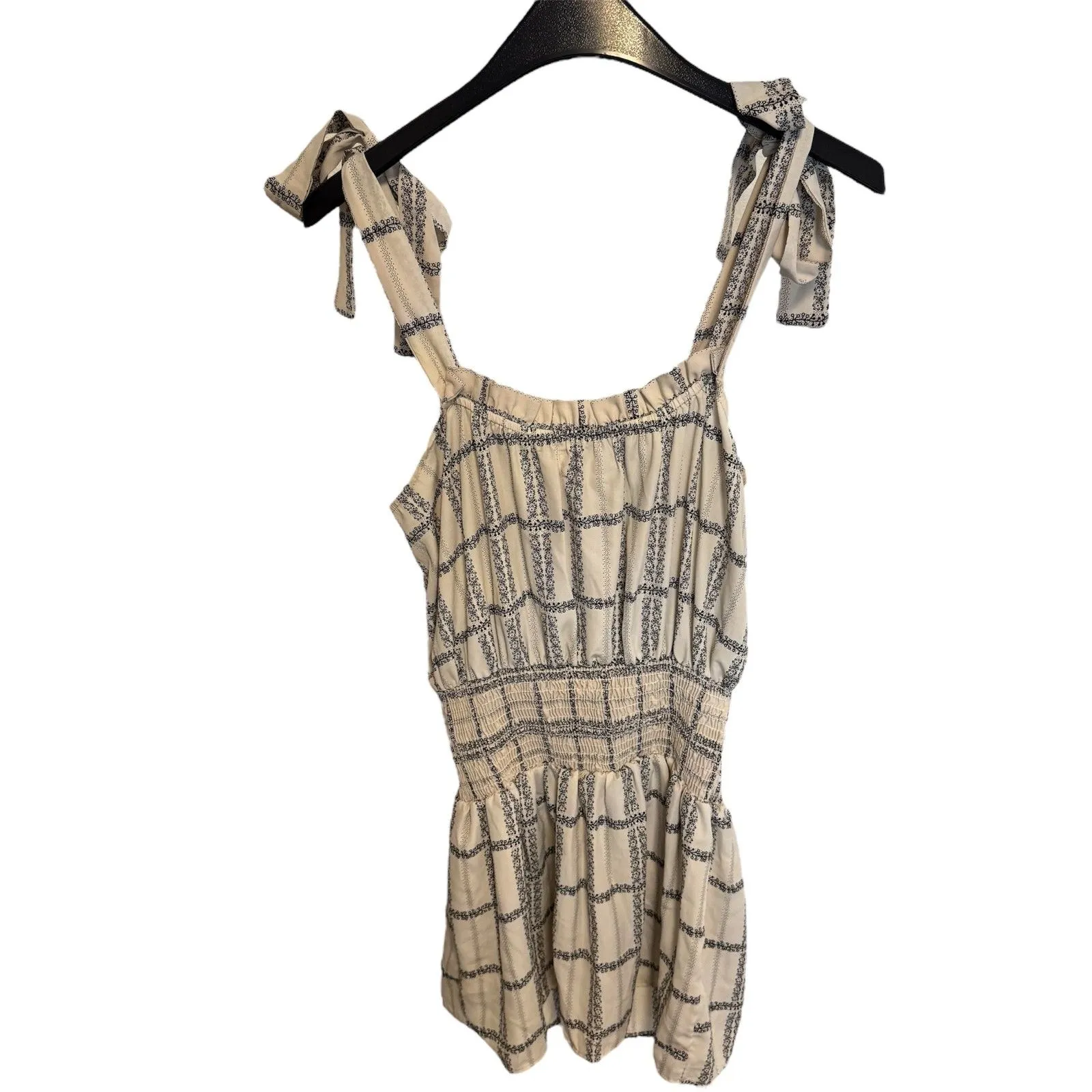 Bucket List | Shoulder Tie Ruched Waist Dress Size Small NWR Boho Sleeveless Black - Image 2