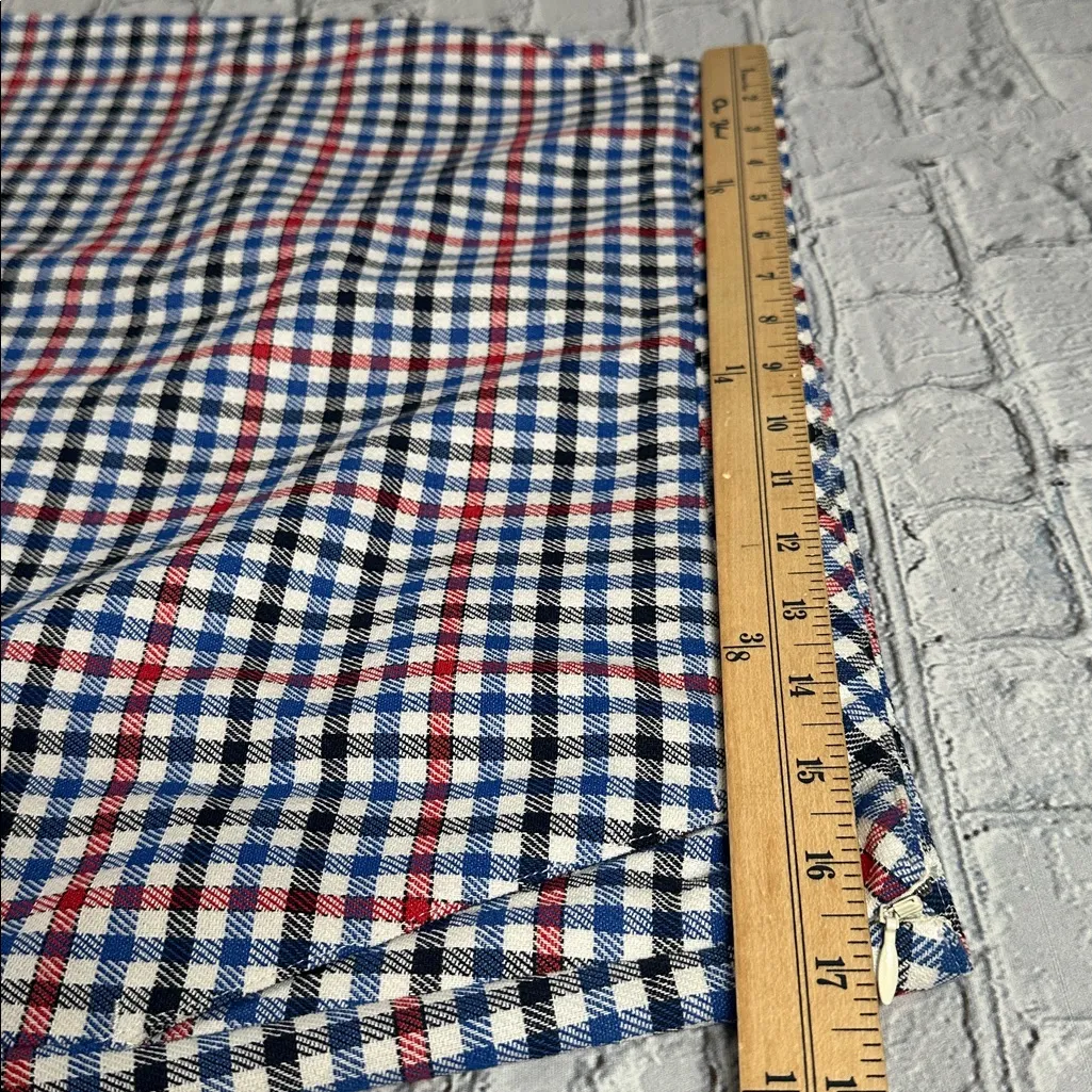 Talbots Gingham Plaid A-Line Skirt size 10 NEW Red Navy Blue Black White - Image 10