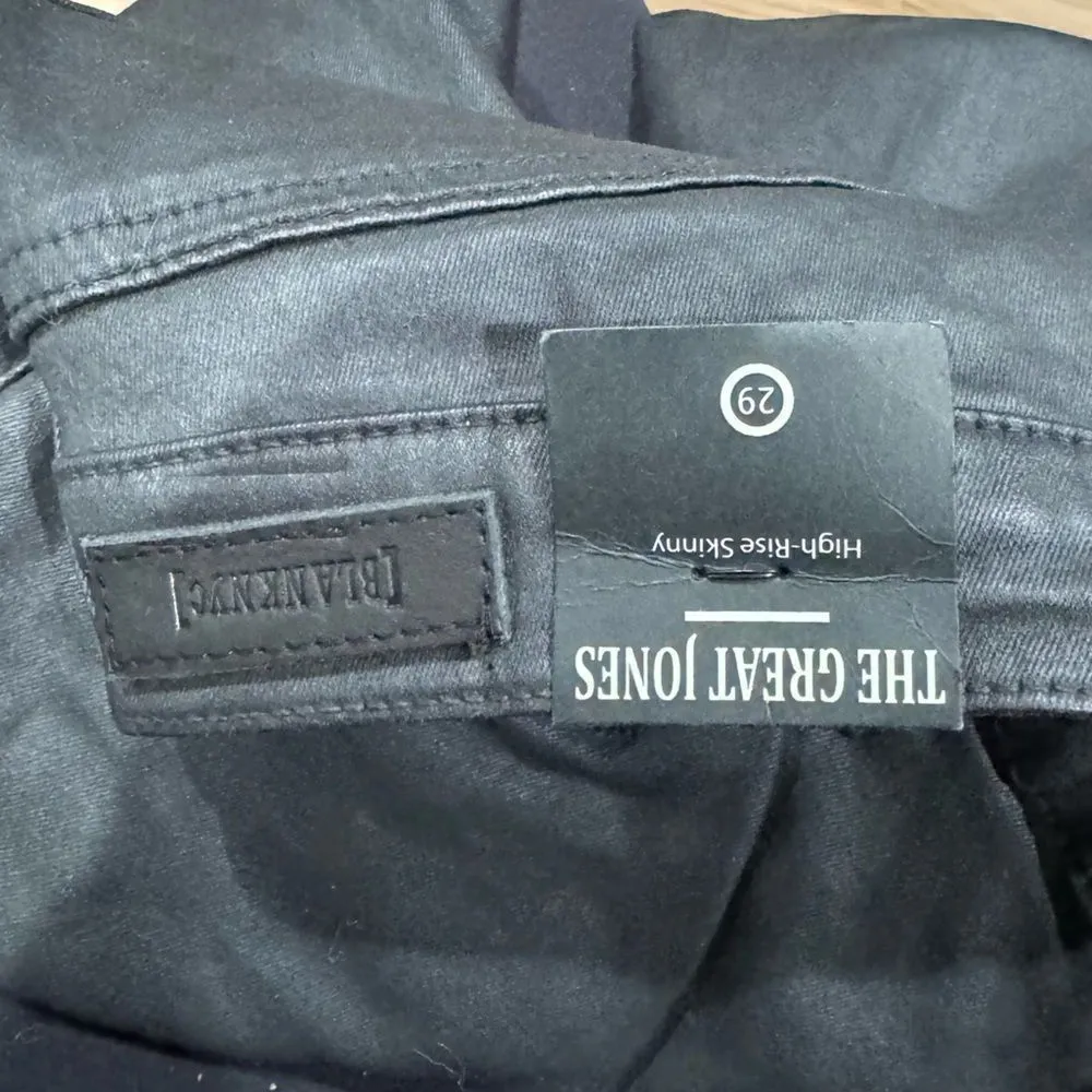 NEW Blank NYC Black Faux Leather High Rise Skinny Jeans Women’s 29 - Image 3