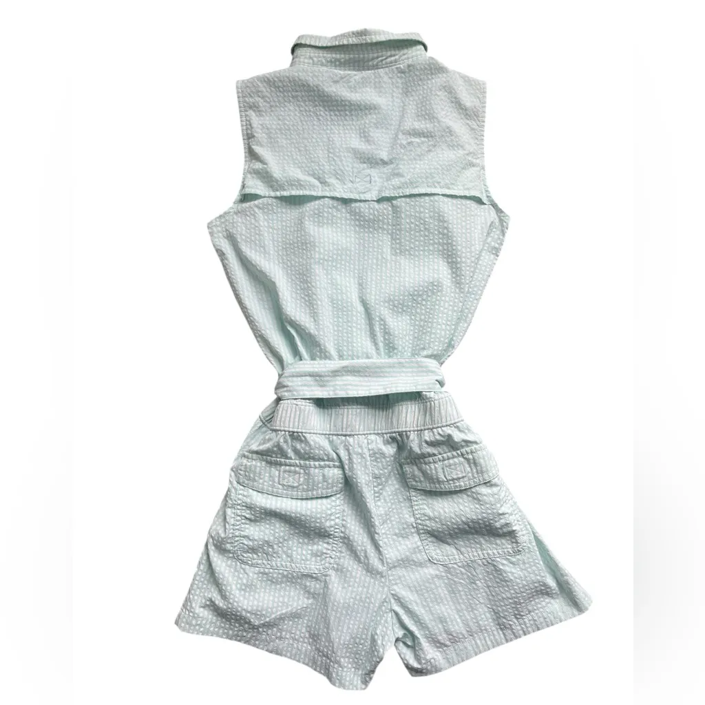 Vineyard Vines Performance Seersucker Mint White Romper Size 0 - Image 6