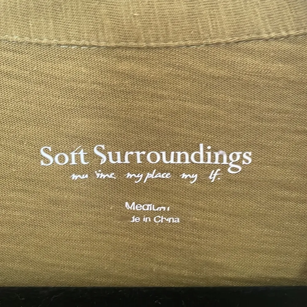 Soft Surroundings  Danielle Button Chartreuse Tunic Medium - Image 3