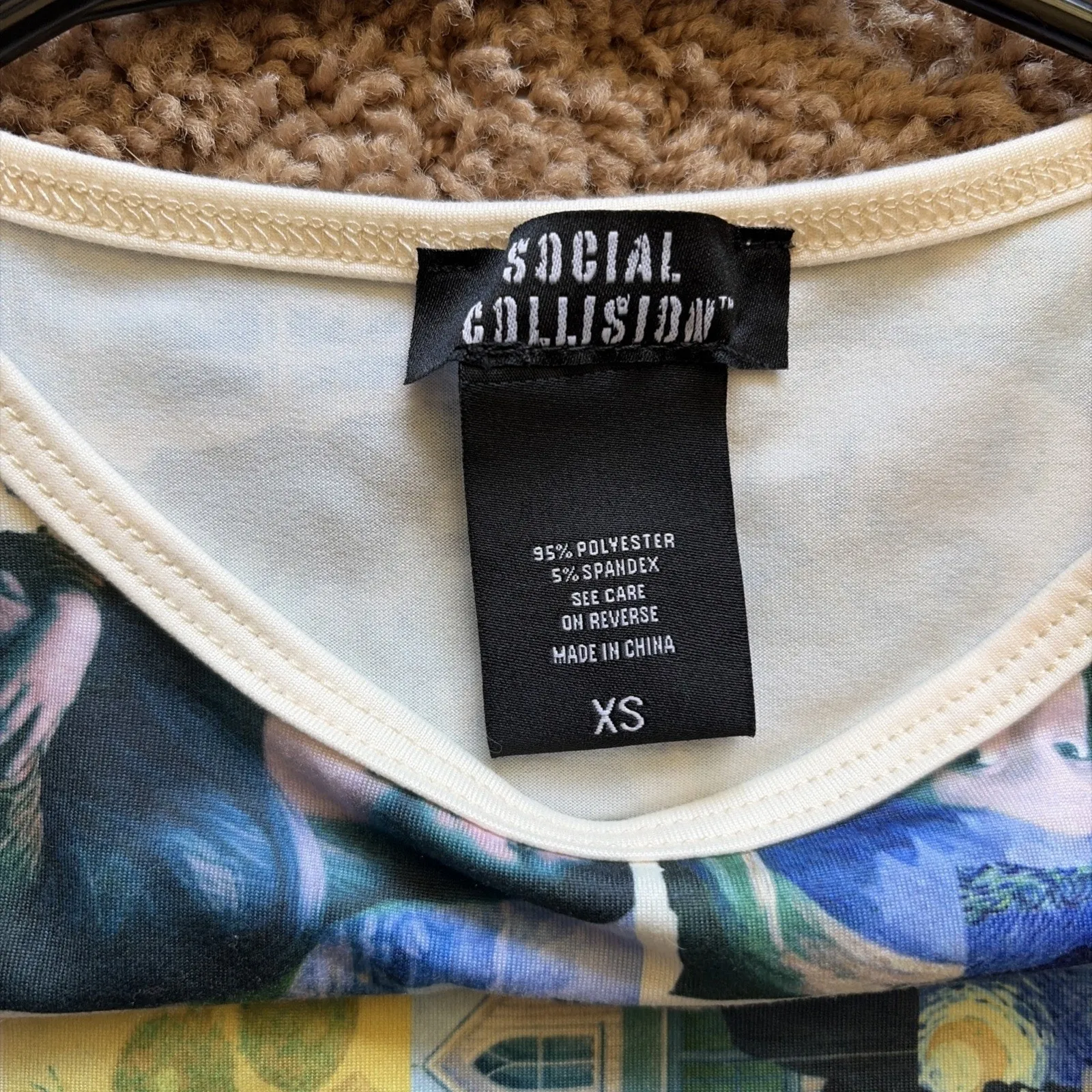 Social Collision Hot Topic Renaissance Art Collage Tshirt Top Shirt Tee Women XS Blue - Image 6