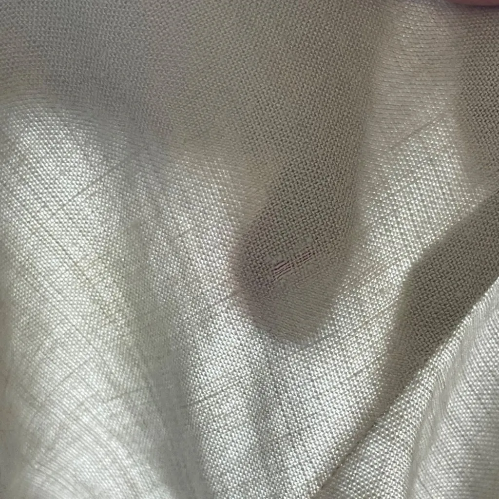 J. Jill Wide Leg Pants Women's Size 12 Stretch Khaki Linen Rayon Blend FLAW Tan - Image 15