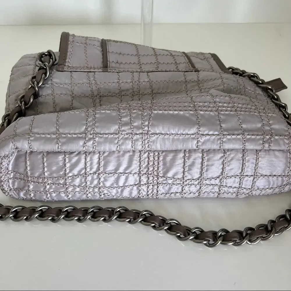Adolfo Dominguez Quilted Handbag Gray - Image 10
