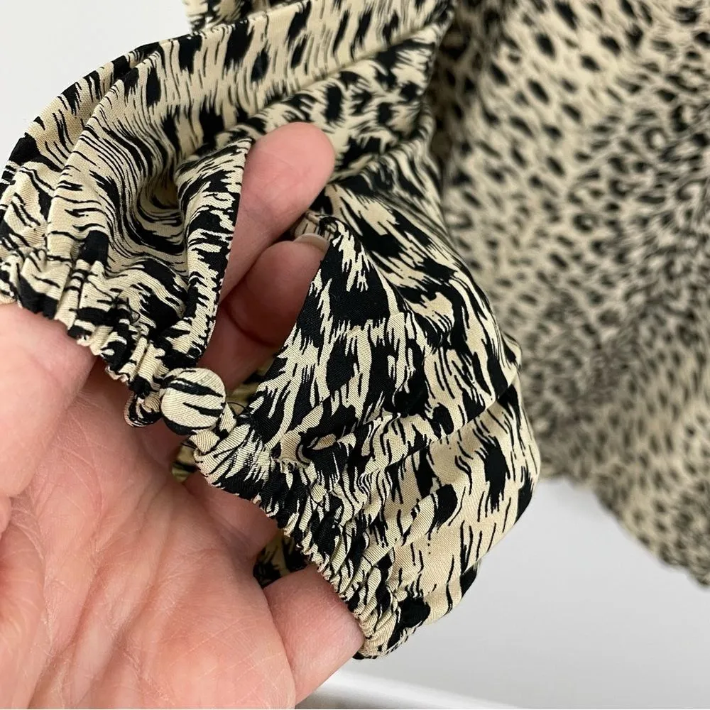 & Other Stories Los Angeles Atelier Leopard Mini‎ Dress Size 10 Long Sleeve - Image 6