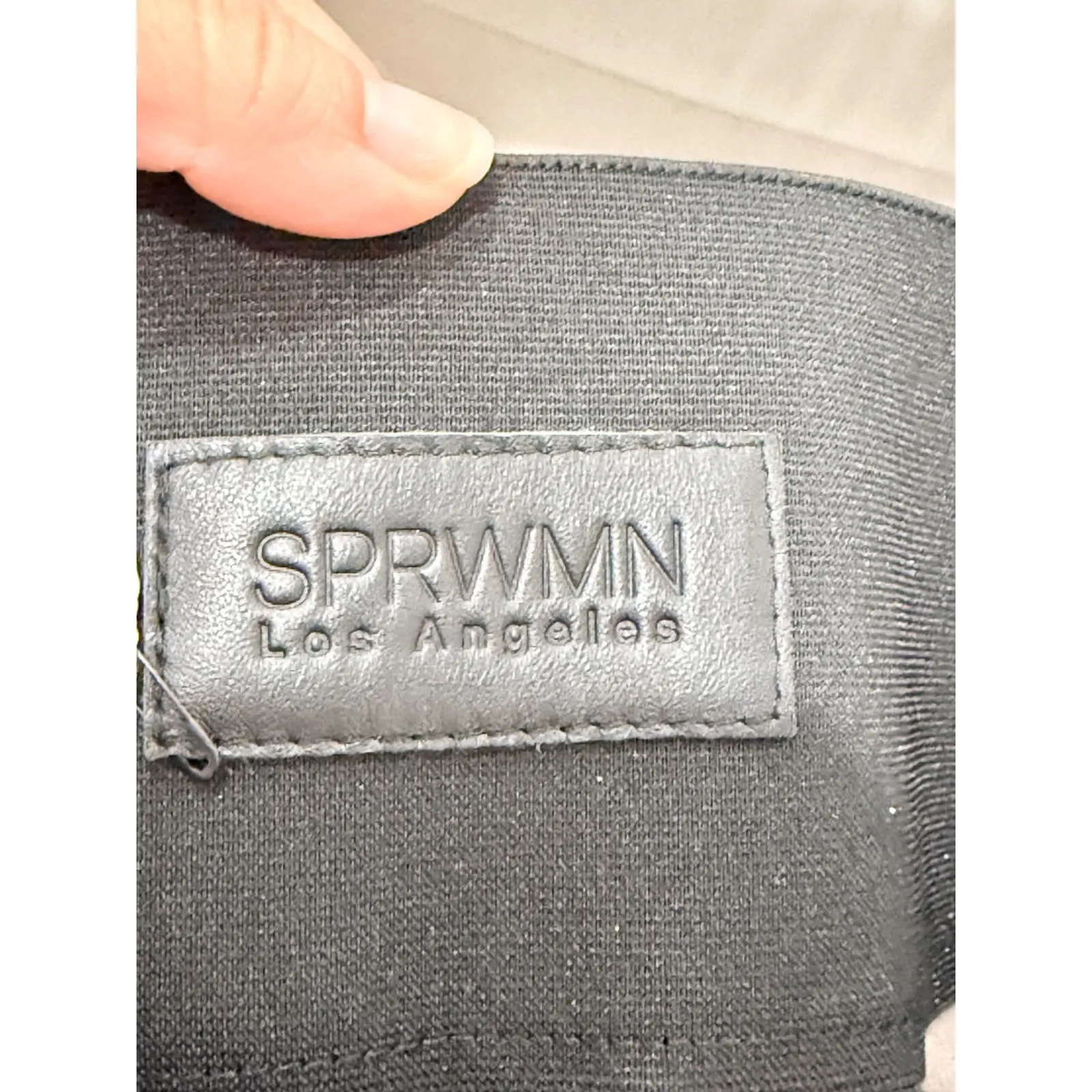 SPRWMN High Rise Skinny Fit Lambskin Leather Ankle Flare Pants Black Women's XS - Image 5