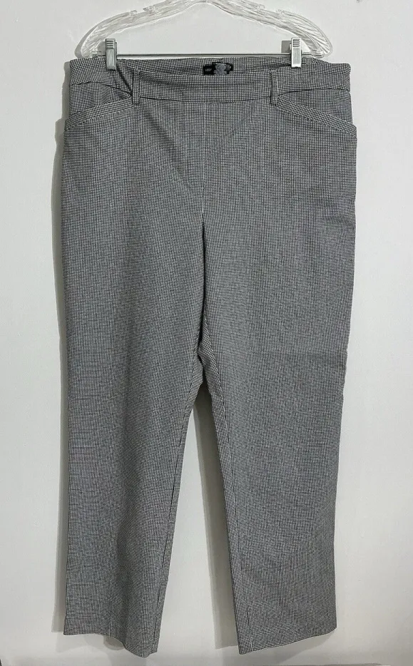 Womans Hilary Radley Pullon Black White Check Stretch Long Pants XL - Image 1