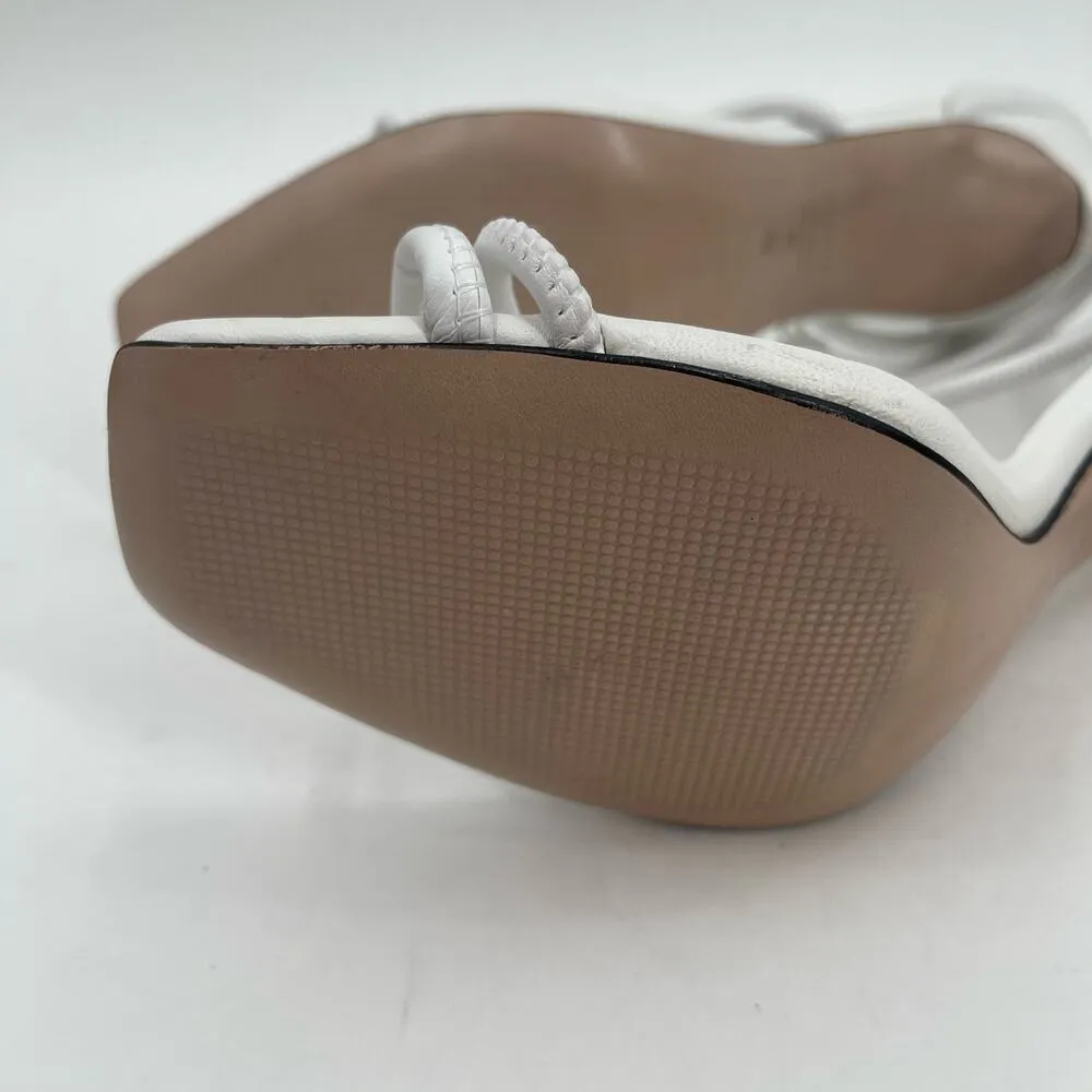 SCHUTZ Gaiah Heels Size 9 White Strappy High Heel Bungee Cord Stretch Stiletto - Image 9