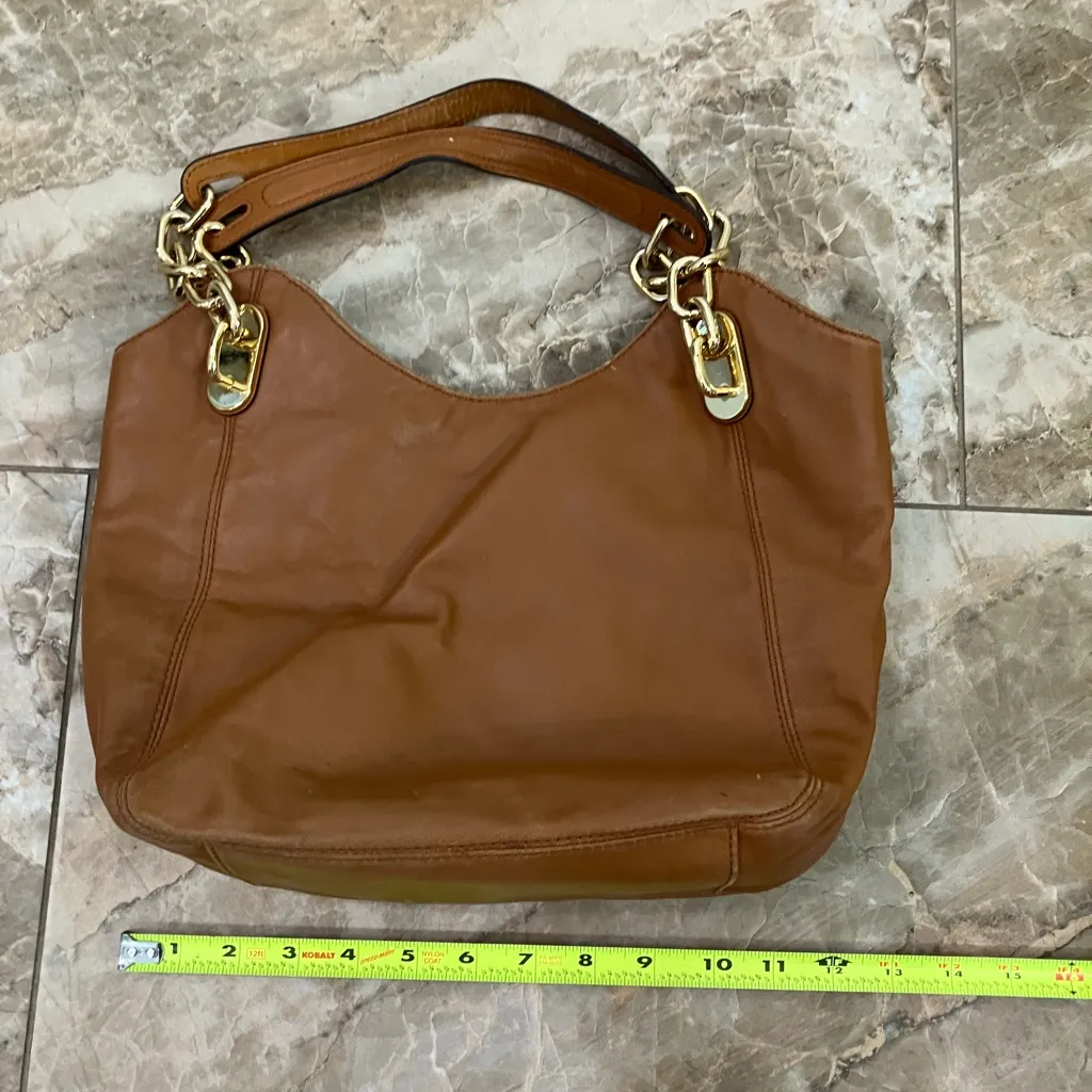 MICHAEL KORS BROWN LEATHER LILLY CHAIN HOBO - Image 4