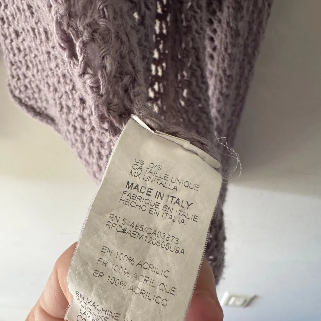 American Eagle Don’t Ask Why Purple Open Knit Cardigan Sweater - Image 6