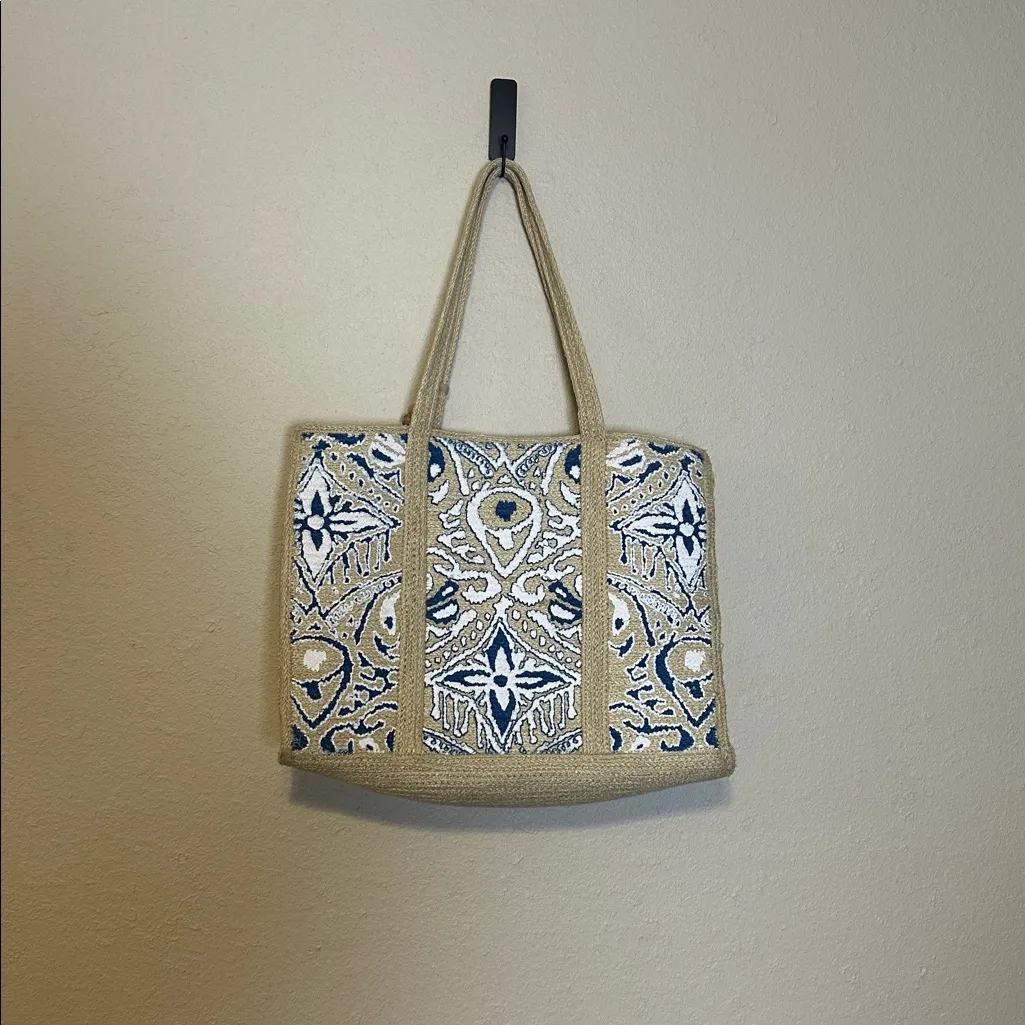 Antik‎ Kraft Hand-Painted Jute Woven Tote Bag - Image 8