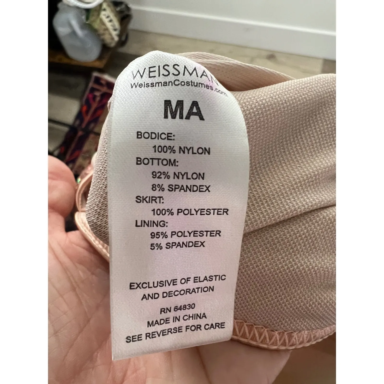 Weissman Sequin Dance Costume Dress Womens MA Pink Gold Tutu Performance Size M - Image 3