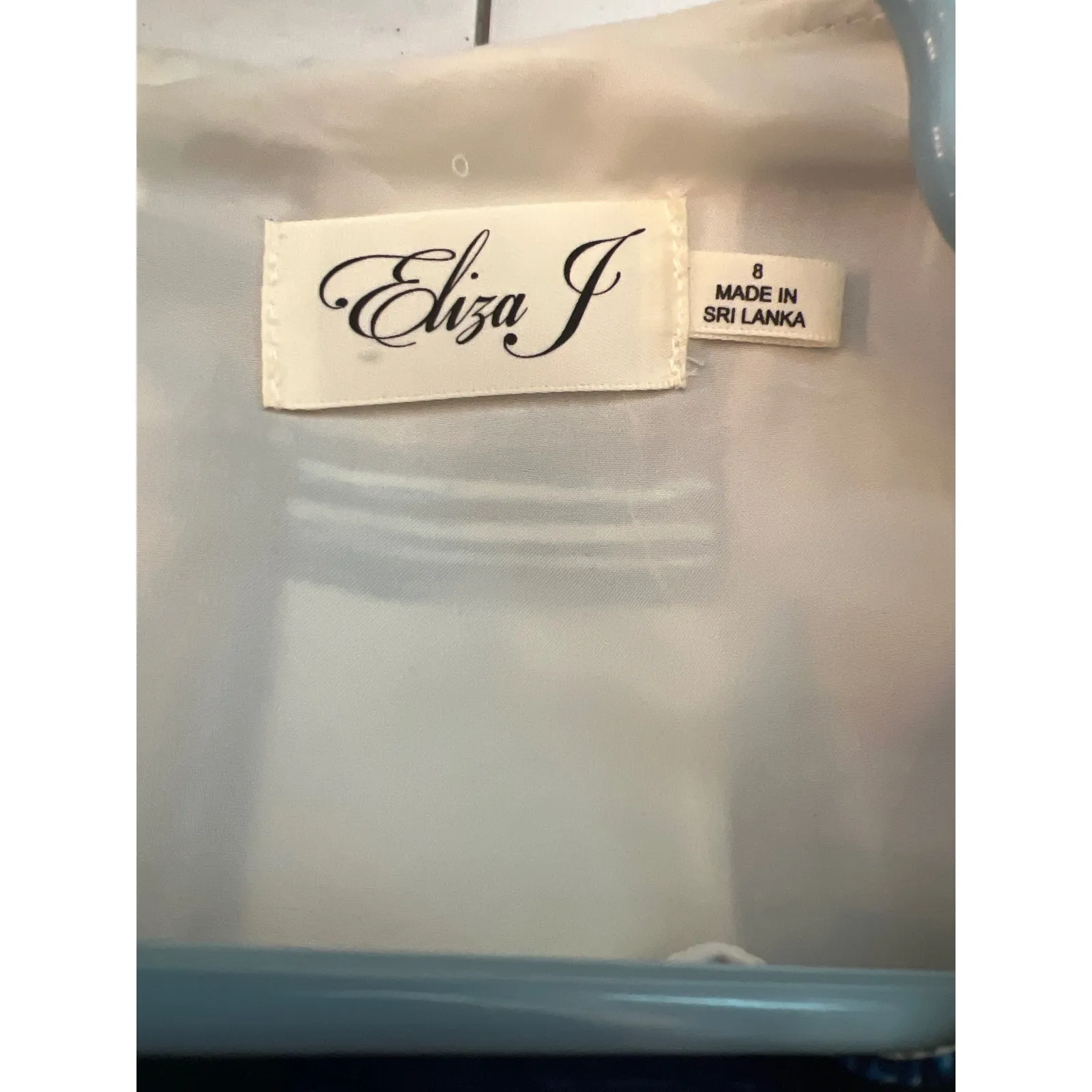 Eliza J Fit & Flare‎ Dress Blue Plaid Print Sleeveless Party Cocktail Size 8 - Image 6