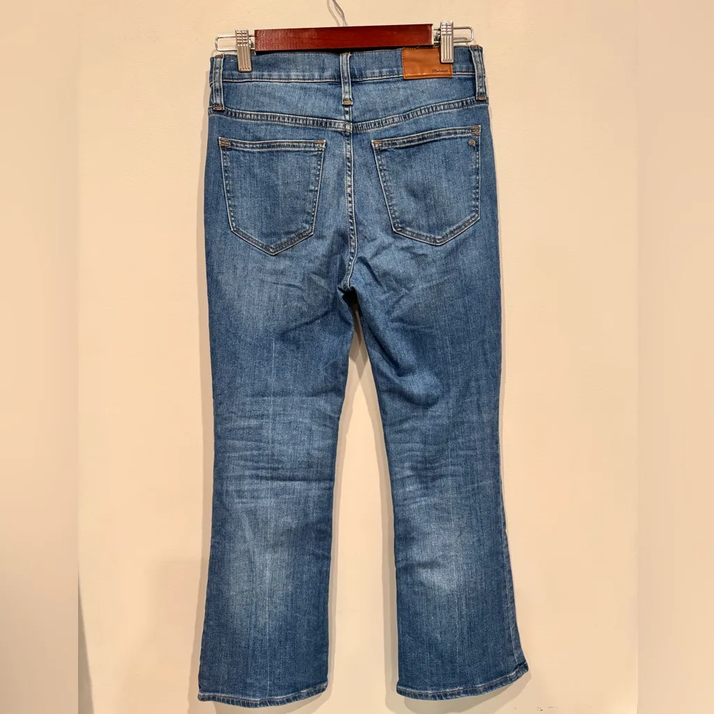 MADEWELL WOMENS CALI DEMI-BOOT BLUE JEANS WIDE LEGS SIZE 27 - Image 4