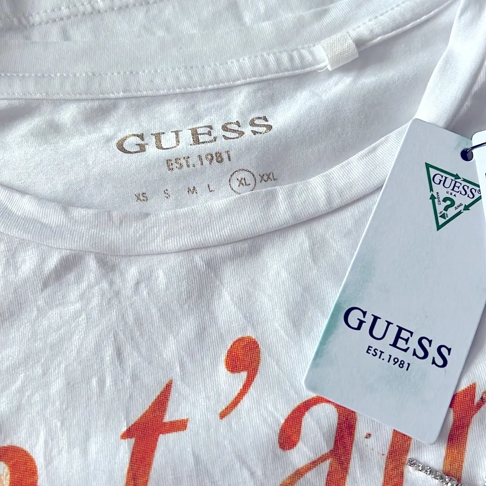 NEW Guess Eco JE T'aime Corset Tee, Pure White, Short Cap Sleeves Size XL, NWT - Image 8